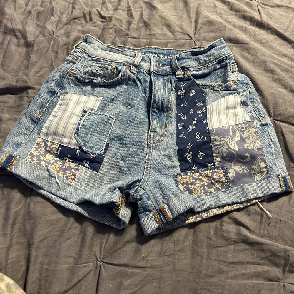 American Eagle Outfitters Patchwork Jean Shorts - image 1